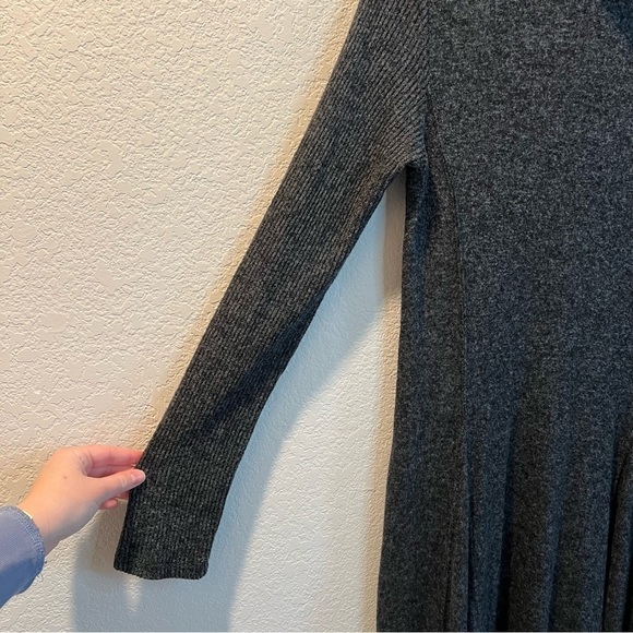 Women’s Anthropologie Saturday Sunday gray knit cowl neck size dress medium M - Picture 2 of 4